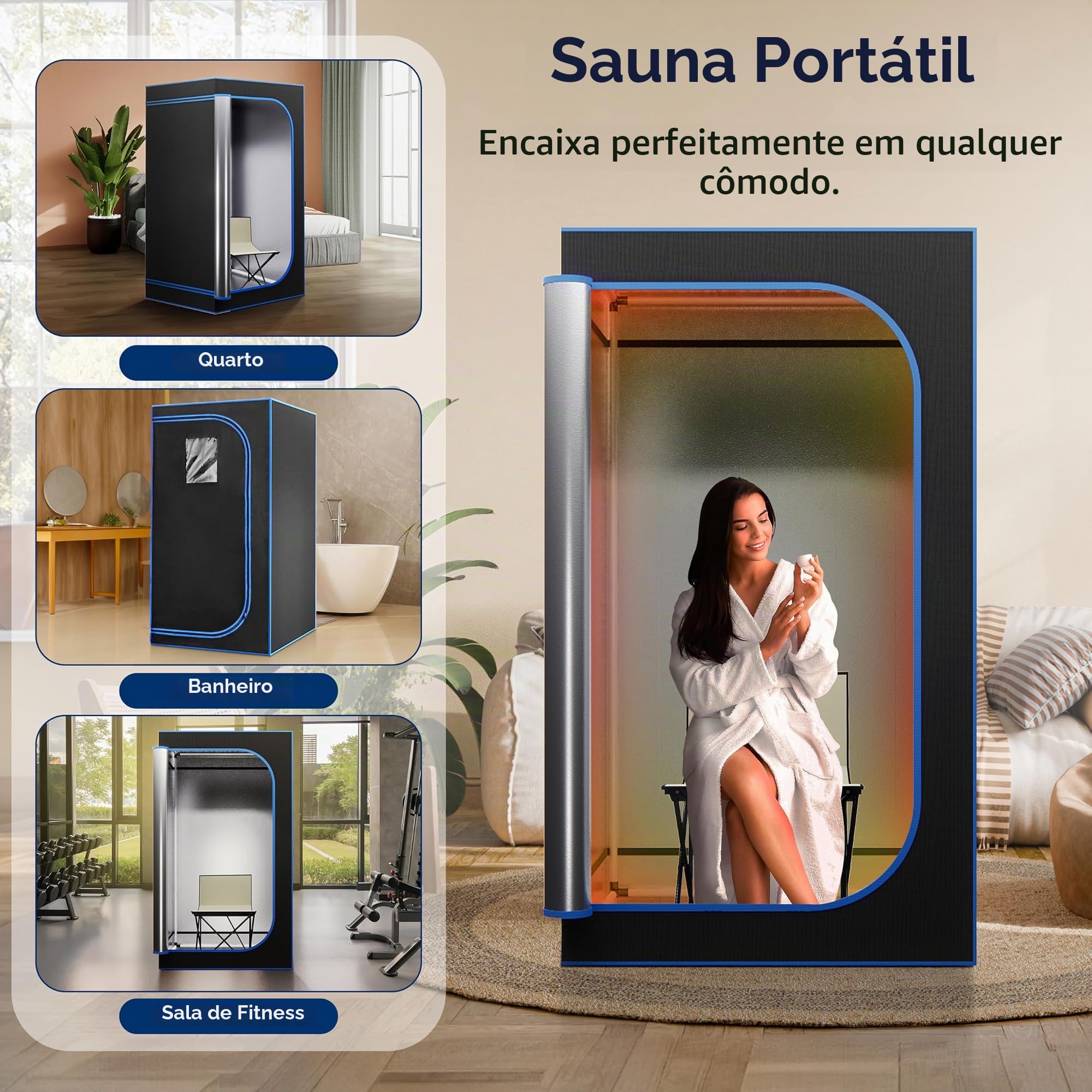 SereneLife Sauna portátil para casa, barraca de sauna a vapor com